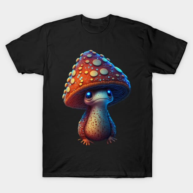 magical toadstool mushroom character sleepy face T-Shirt by Bam-the-25th